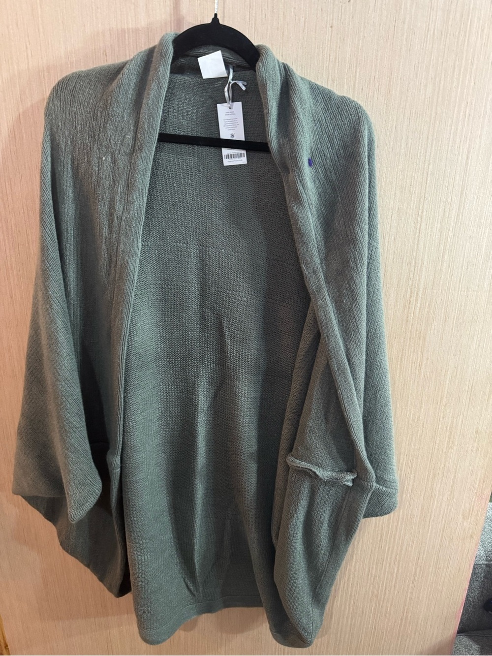Harve Bernard Olive Green Open-Front Women's Cardigan Sweater NWT